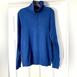 Blue Turtleneck Sweater with Mock Neck